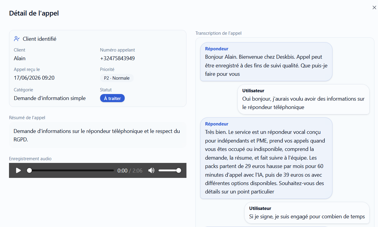 Transcription détaillée